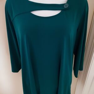 Susan Graver Emerald Green Blouse 1X Petite